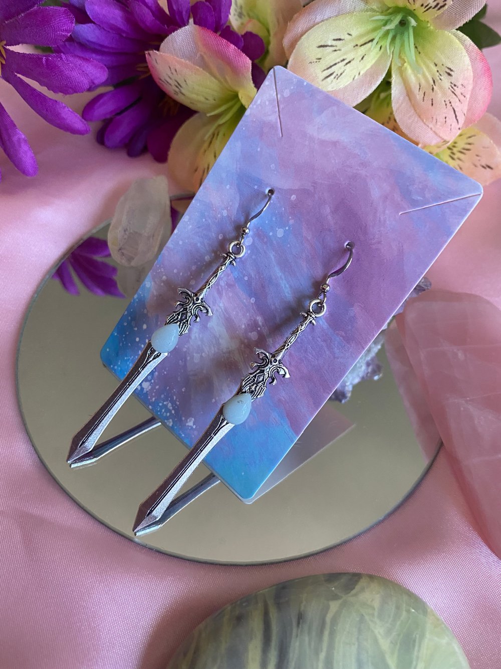 Image of Glowing Sword Earrings 