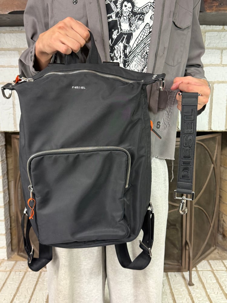 Image of Diesel Top-Strap Nylon Backpack