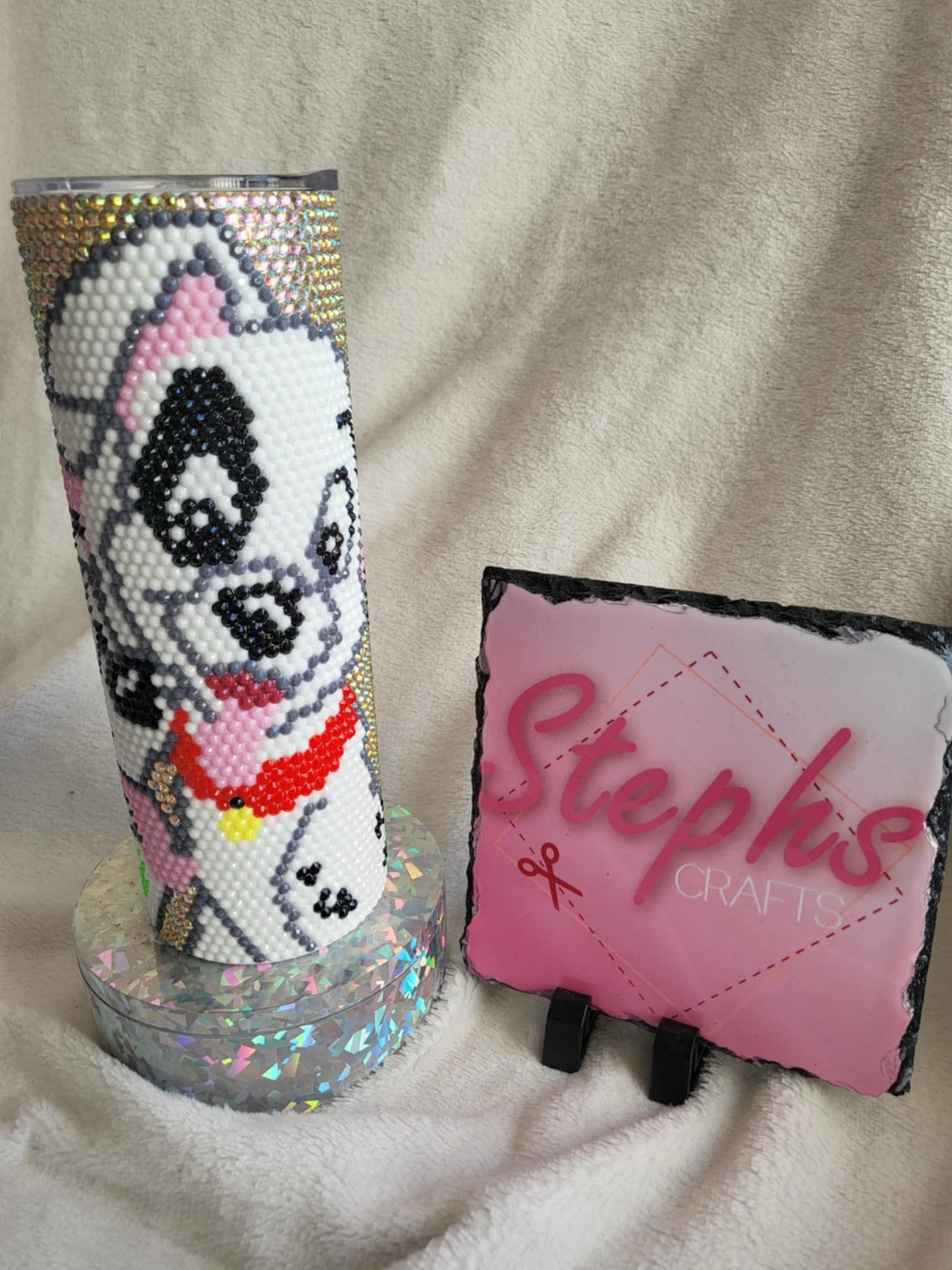 Image of Dalmatian rhinestone tumbler 