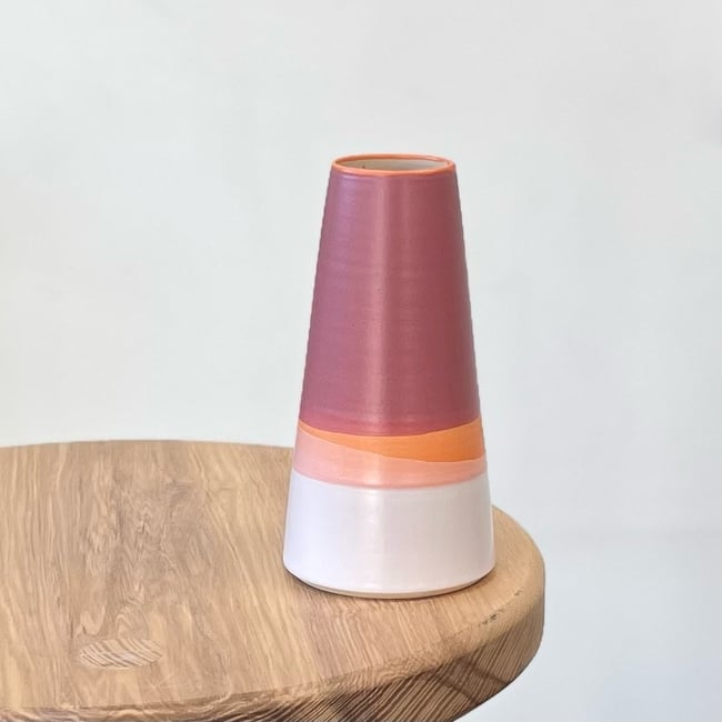 Mini Skyline Vase in Rhubarb and Tangerine