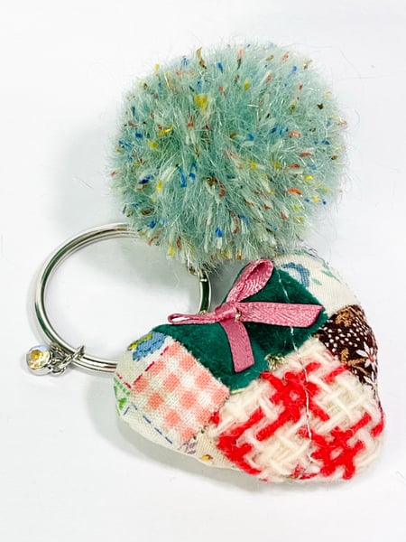 Image of My Heart To Yours Ornament Quilted Mini Keychain 2