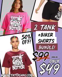 50% off!!! ANY 2 TATTD TEE + BIKER SHORTS BUNDLE!!!