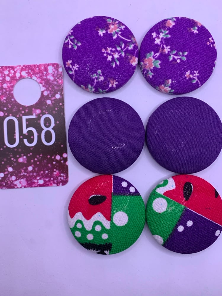 Image of Button Earring 3 set