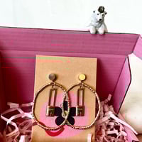 Image 7 of Organic Oval and Lock One of a Kind Earrings