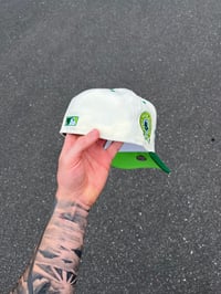 Image 5 of LIME BRIM MULTI TONE BOSTON RED SOX CUSTOM FITTED CAP