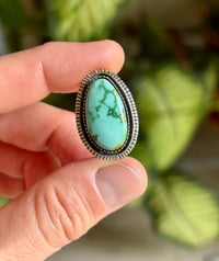 Image 3 of Royston Turquoise Stamped Border Ring 