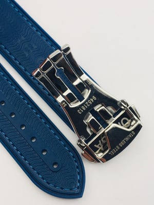 Image of 20mm-22mm blue Nylon silicone Rubber Watch Strap Band,Omega seamaster Planet Ocean.