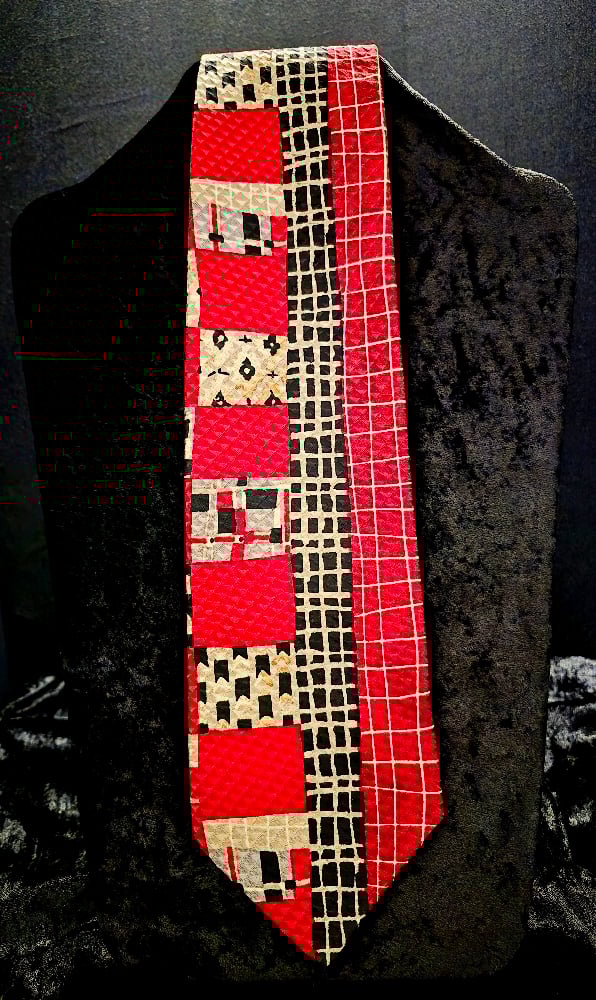 Image of Red Black & White Men's Necktie 