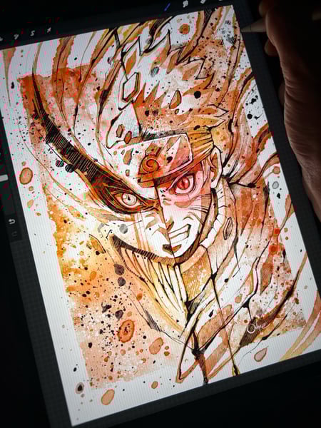 Image of Naruto Kurama Watercolor