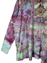 Image 4 of 3XL Ladies Long-Sleeve Stretch Tee in Spring Watercolor Ice Dye
