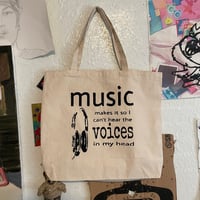 Image 4 of flesh and music tote bag
