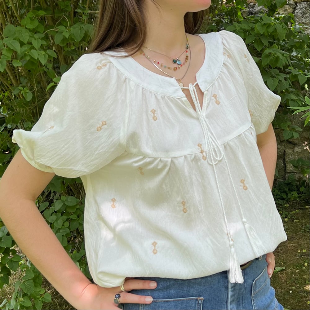 Image of Blouse Bohème "LAURA" Ivoire Brodé T1 - T2 - T3