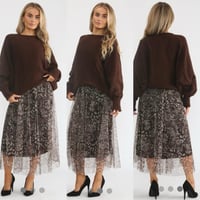 Image 1 of PRINTED MESH JUMPER DRESS