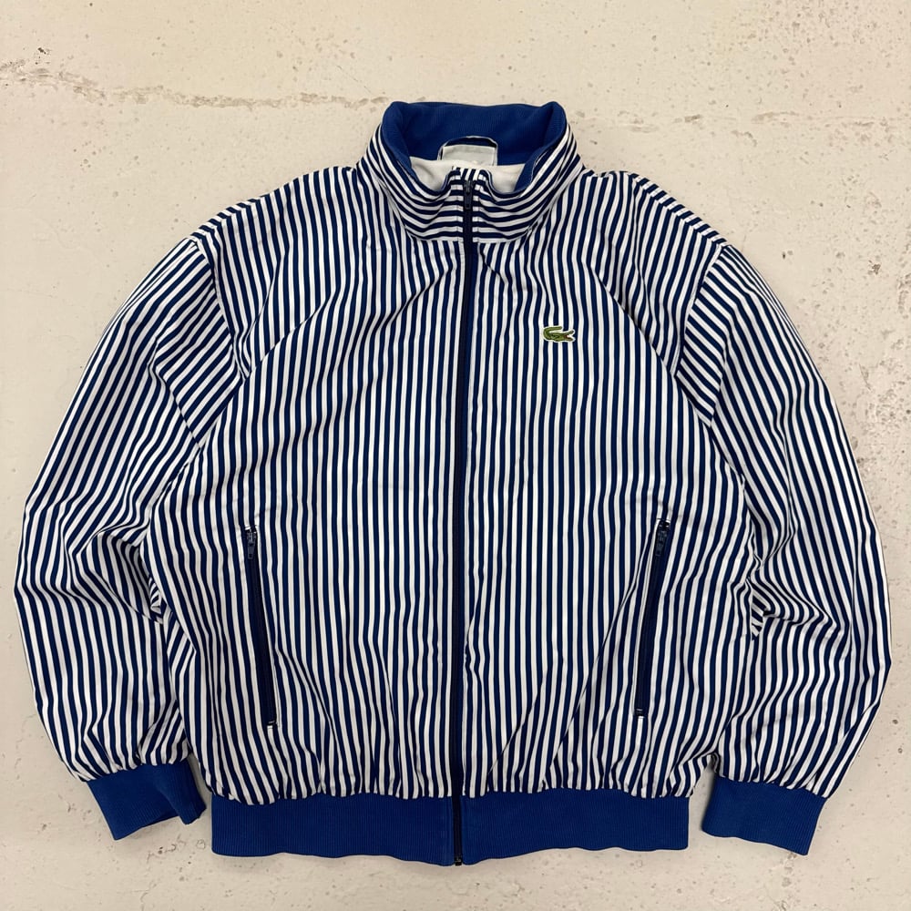 Image of 1980s Chemise Lacoste Striped Bomber Jacket, Size Large