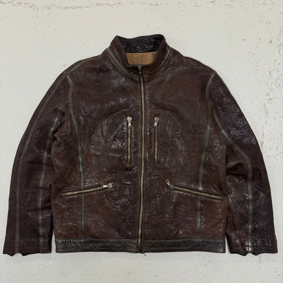 Image of 1990s Cropped Leather Jacket, Size Medium