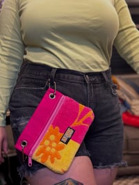 Image 1 of Neon Floral Wide Pouch
