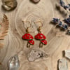 Gold Mushroom Earrings 