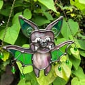 Iridescent Green and Purple Bat 