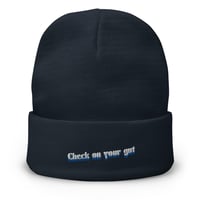Image 4 of Check Your Gut -- Embroidered Beanie