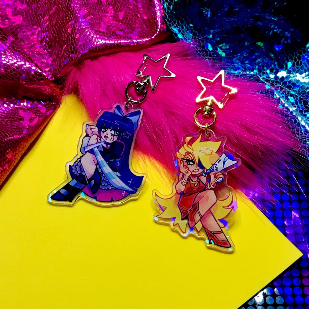 panty & stocking charms and stickers