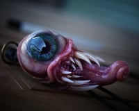 Image 2 of Twisted tongue pendant, OOAK Green Glow