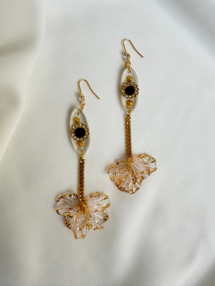 Image of Boucle fleur or noir 