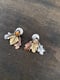 Image of Mixed Leaf Mixed Metal Mismatch Color Zircon Jacket Earrings