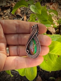 Image 3 of Glitter Aurora Opal Wrapped in Copper 