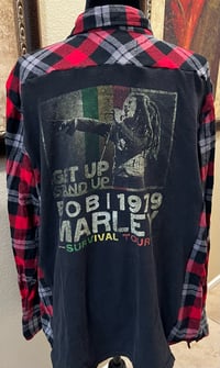 Vintage Red/Black/Gray Flannel Shirt Bob Marley