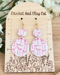 Image 8 of Breast Cancer Pink Ribbon Earrings 