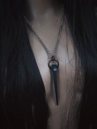 Image 2 of Moonstone witches coffin nail necklace 