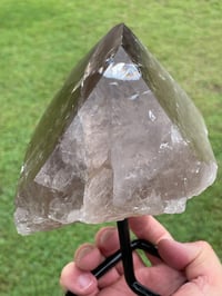 Image 2 of Smoky Quartz With Rainbows On Display Stand Statement Piece #1456