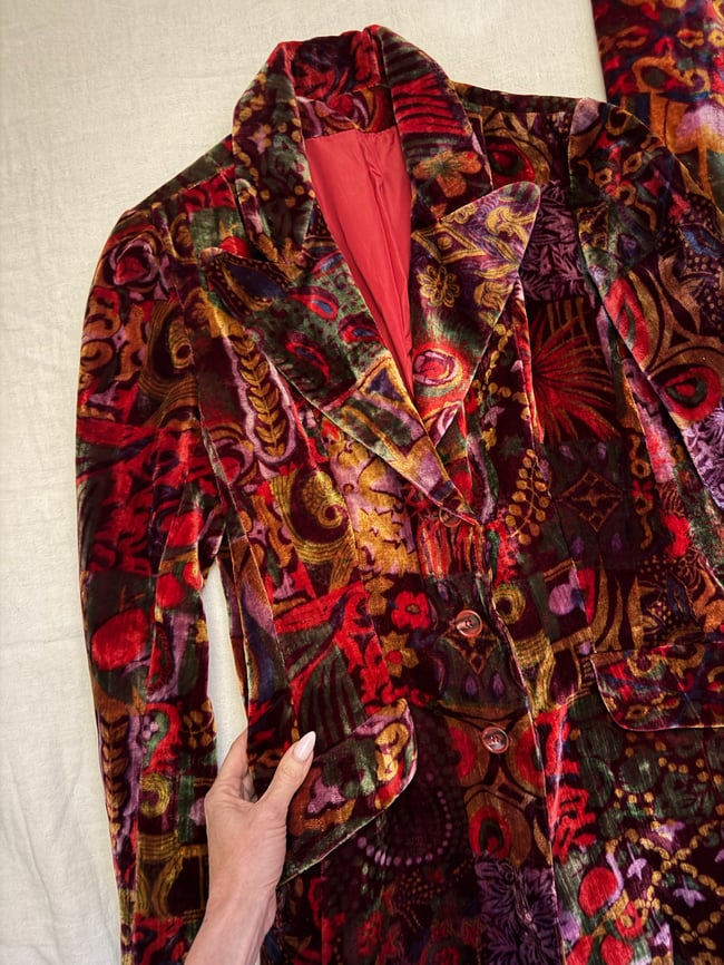 late 60s Indian silk velvet trouser suit 