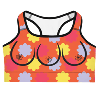 Image 1 of Flower Nips Sports Bra 