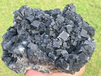 Image 1 of Double Sided Cubic Fluorite & Druzy Quartz #964