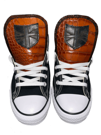 ORANGE CROCODILE LEATHER SHIELD CHUCKS