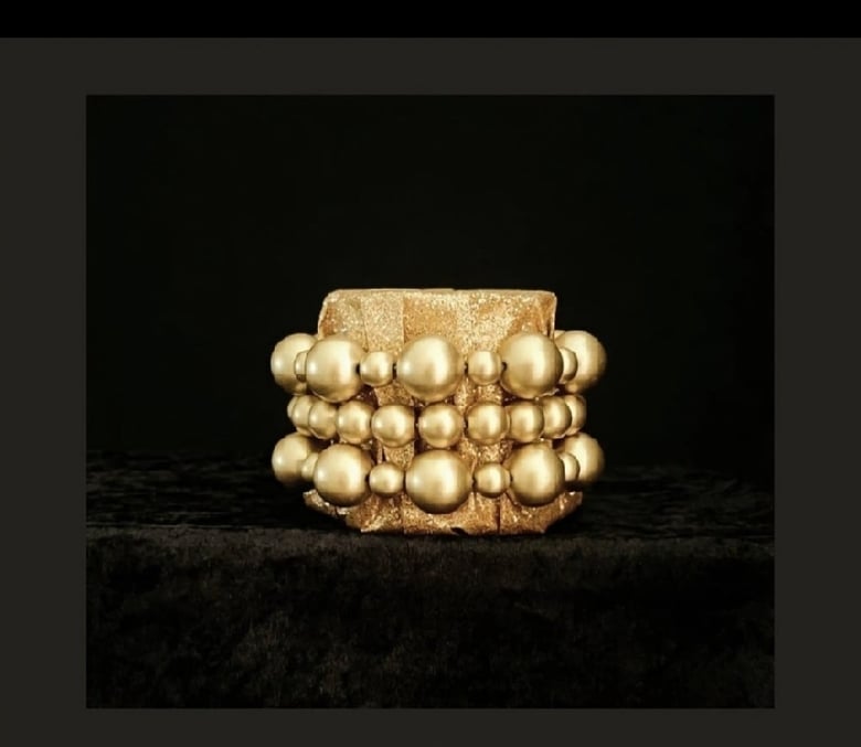 Image of Gold Matte Beaded Bracelet Set