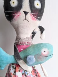 Image 5 of Tuxedo cat and fish friend 