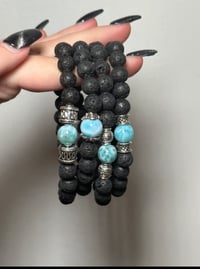 Image 3 of LARIMAR X LAVA ROCK BRACELETS