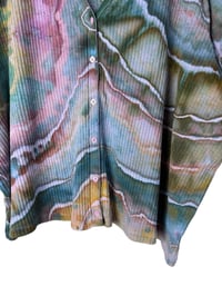 Image 4 of ♻️ UPCYCLED 4X PLUS Rib Knit Cardigan in Muted Geode Ice Dye