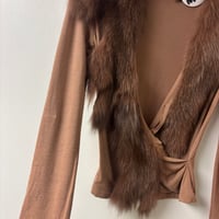 Image 3 of plein sud fur collar top 