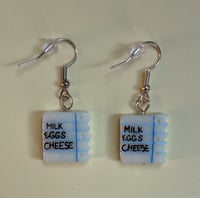 Image 2 of Glow in the Dark Shopping List Polymer Clay Earrings