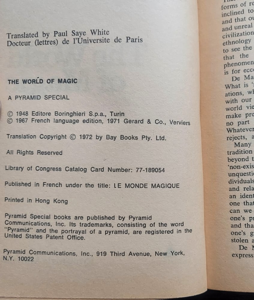 The World of Magic, by Ernesto de Martino