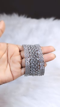 Image 2 of 8 Pieces American Diamond Bangles Set_GPB_1239