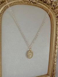 Image 3 of Gold oval shell charm with pearl