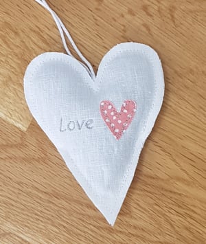 Image of Rustic Hanging Linen Lavender Heart