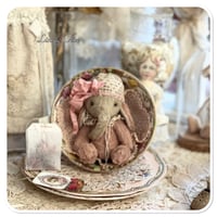 Image 2 of Rose Petal a beige and dusty pink Handmade teacup elephant