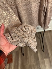 Image 3 of NWT metallic bubble sleeve top