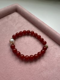 Image 1 of Red agate bracelet 红玛瑙珍珠手链
