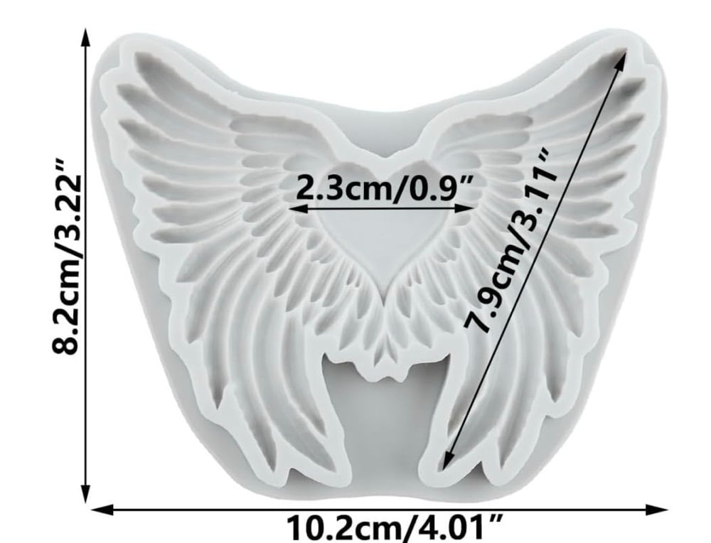 Image of Red heart w/wings, mermaid, rise flower